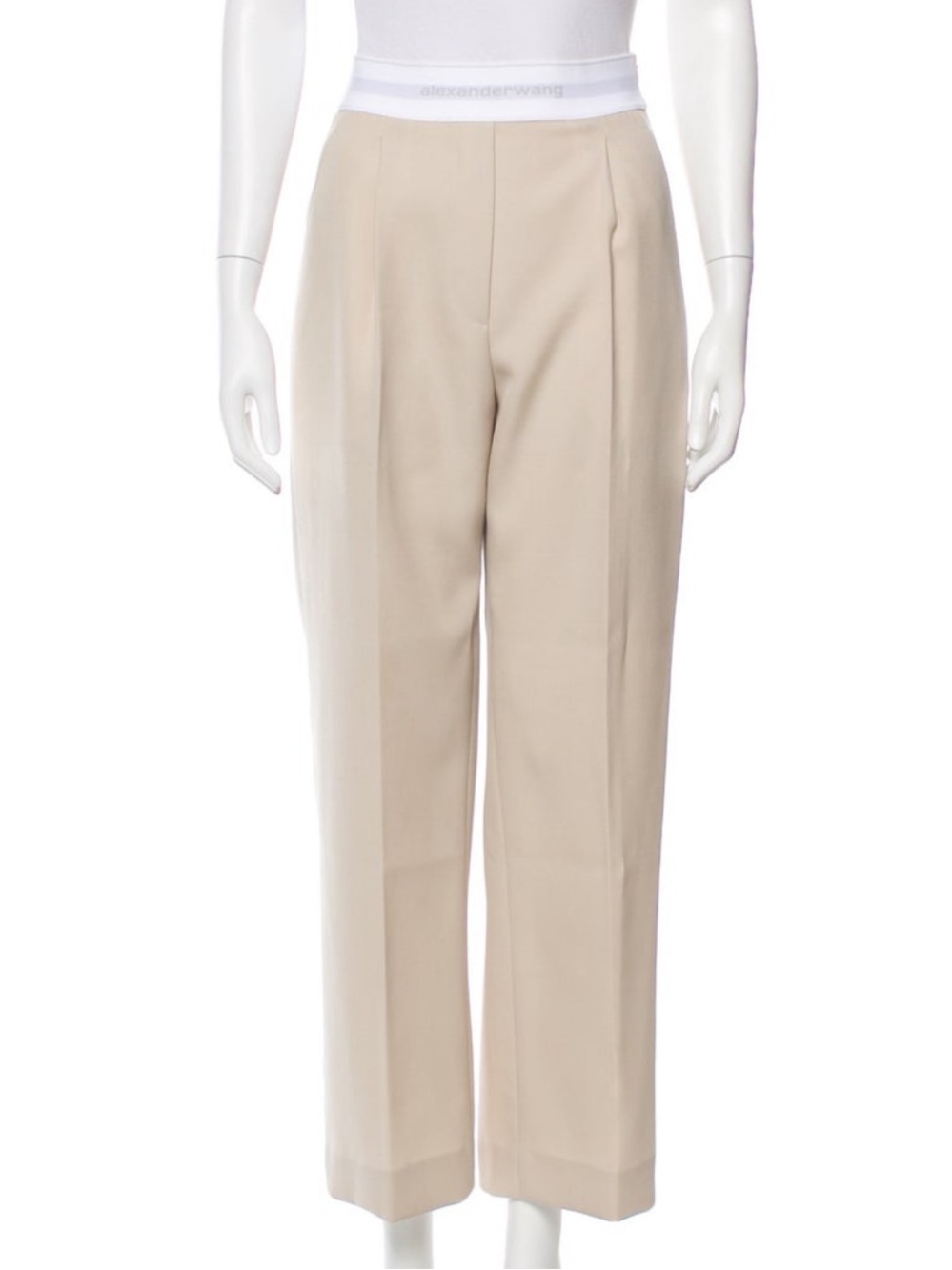Alexander Wang elastic logo waistband Beige classic pants S